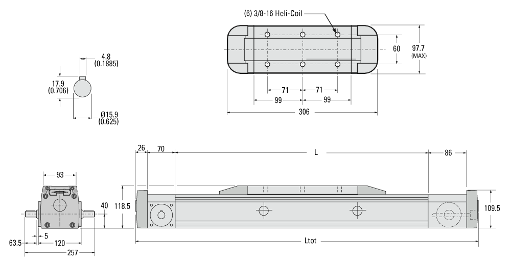 TF10B176-A00X340 - Movopart M100, Courroie Drive, À billes Guide 