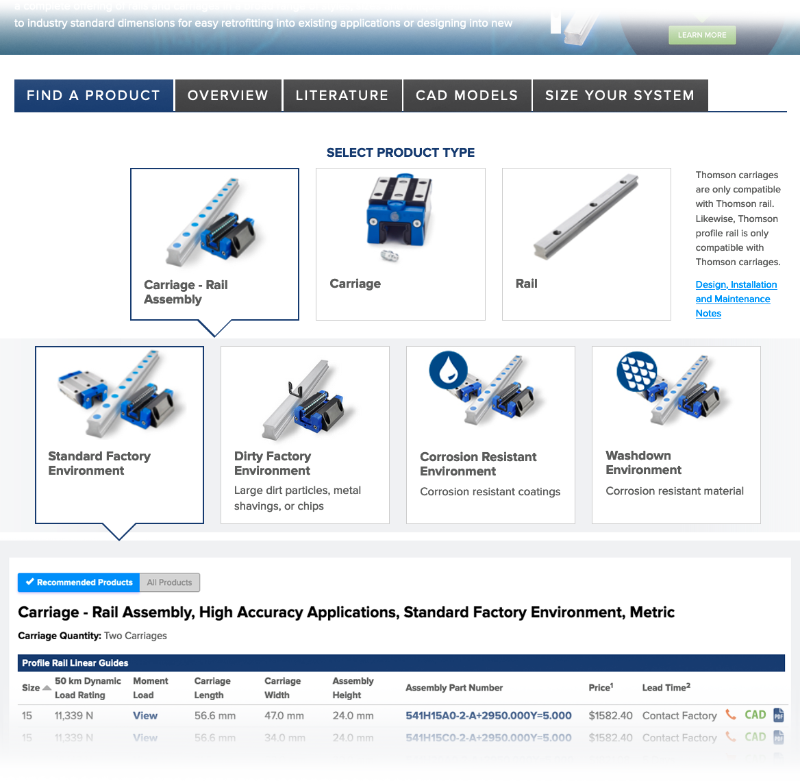 Thomson Profile Rail Linear Guides